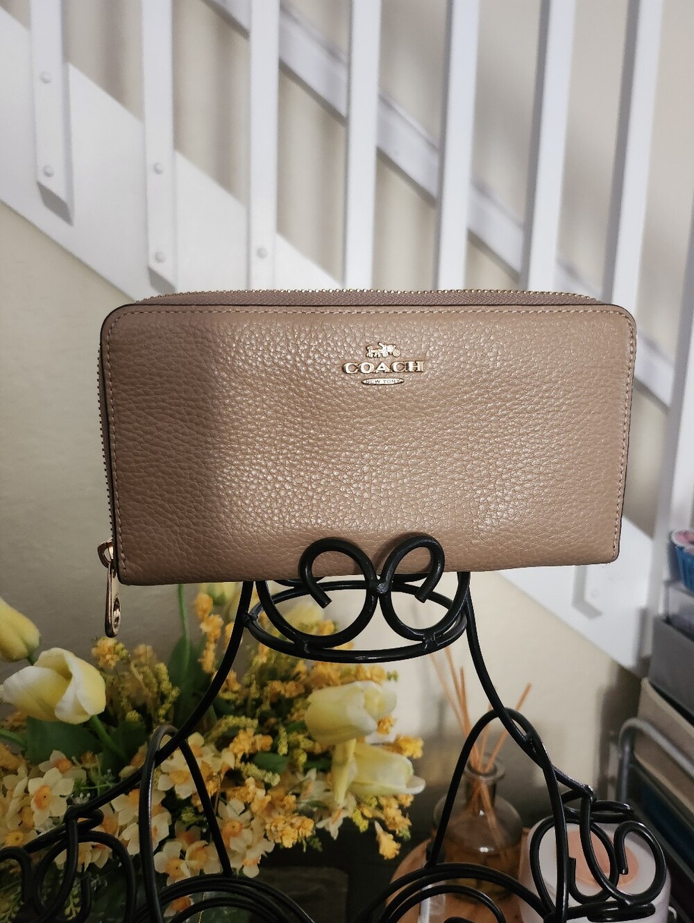 Coach pebbled leather Long Zip Around Wallet